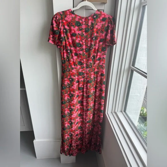RHODE Pink Floral Midi Dress - Picture 3 of 4